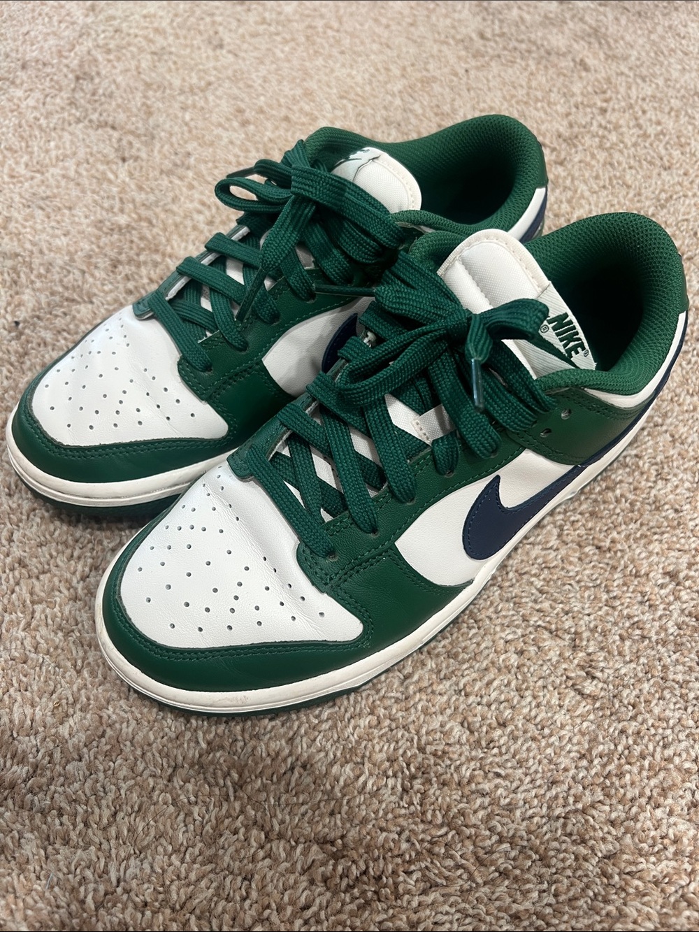 Nike White and Green dunks